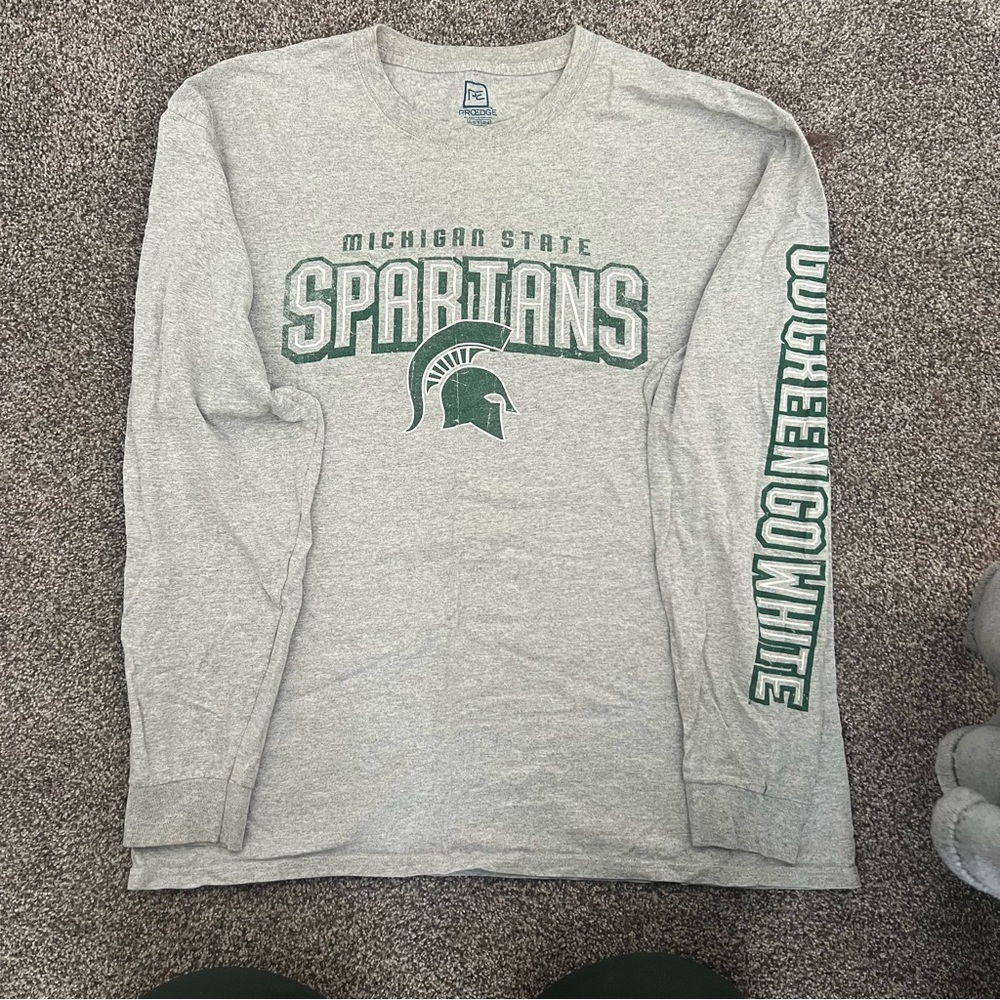 Pro Edge Michigan State Spartans Gray Long Sleeve Shirt